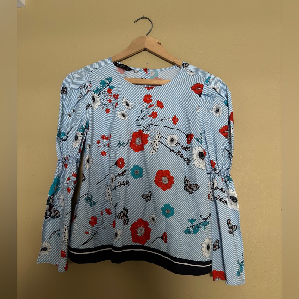 ZARA Flower Blouse
